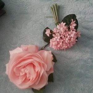 Vintage/ antique silk flowers for lapel/ hat